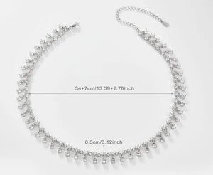 Elegant Zircon Silver Necklace My Store 