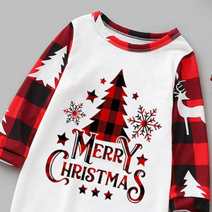 Festive Plaid Stitching Christmas Parent-Child Leisure Wear Set – Cozy Family Homewear My Store 