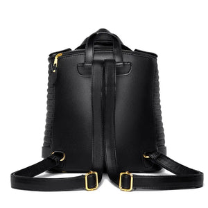 Trendy Leather Textured Jacket Backpack My Store 