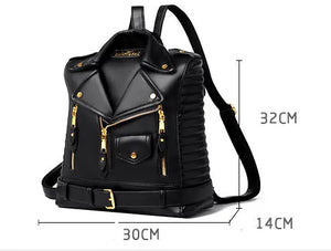 Trendy Leather Textured Jacket Backpack My Store 