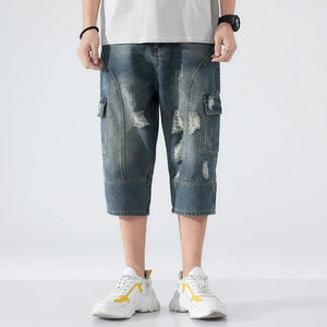 Loose Elastic Waist Cropped Jeans - MRC STORE