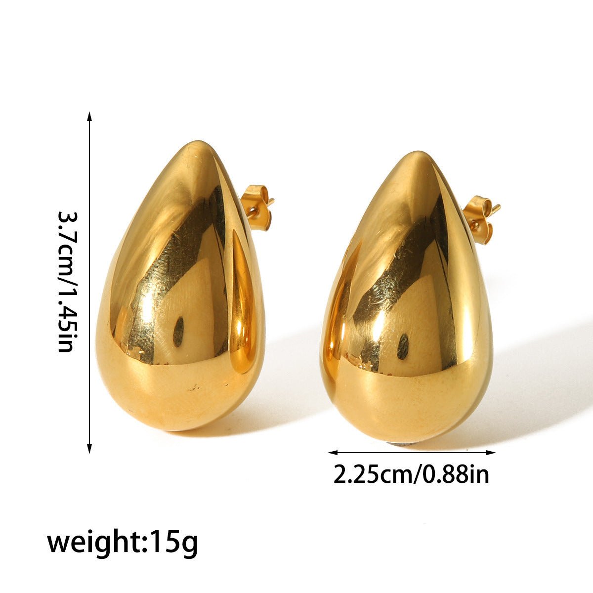 18K Gold Drop Earrings - MRC STORE