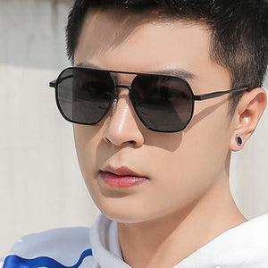Men’s UV Sunglasses - Double Beam Gold Gray My Store 