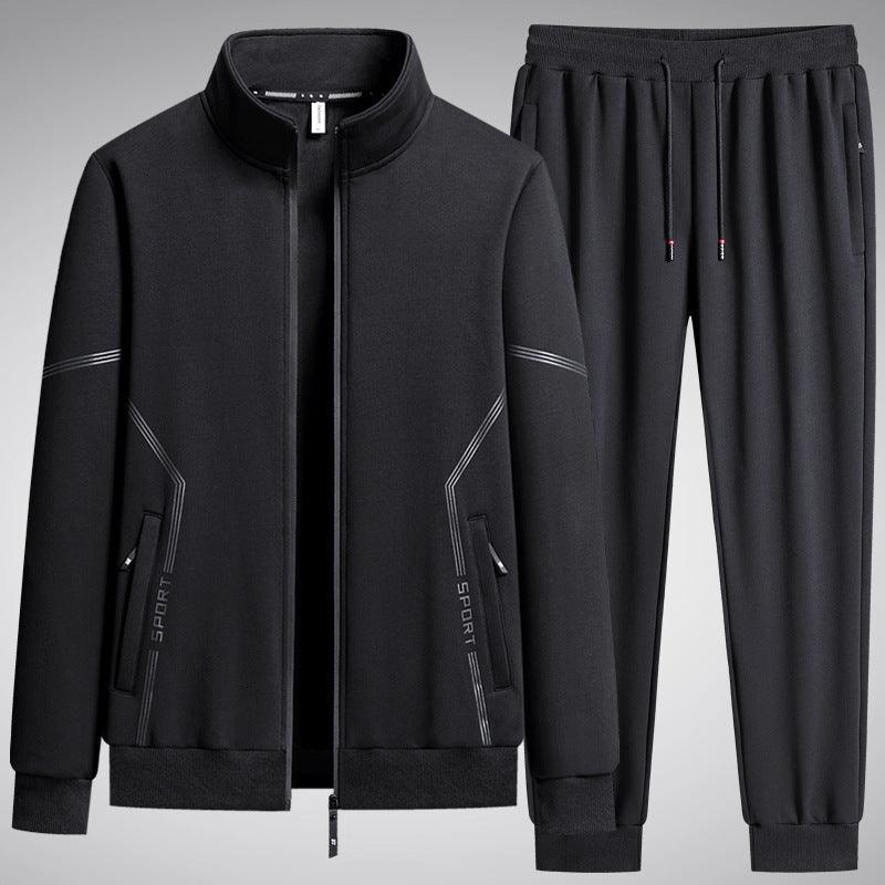 Men's Fleece Lined Two Piece Sports Set - Thickened Cotton for Daily Comfort - MRC STORE