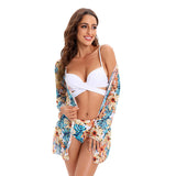 Women’s Three-Piece Bikini - Mesh Shawl Swimsuit My Store  30.42
