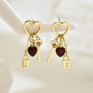 Simple Love Diamond Lock Earrings My Store 