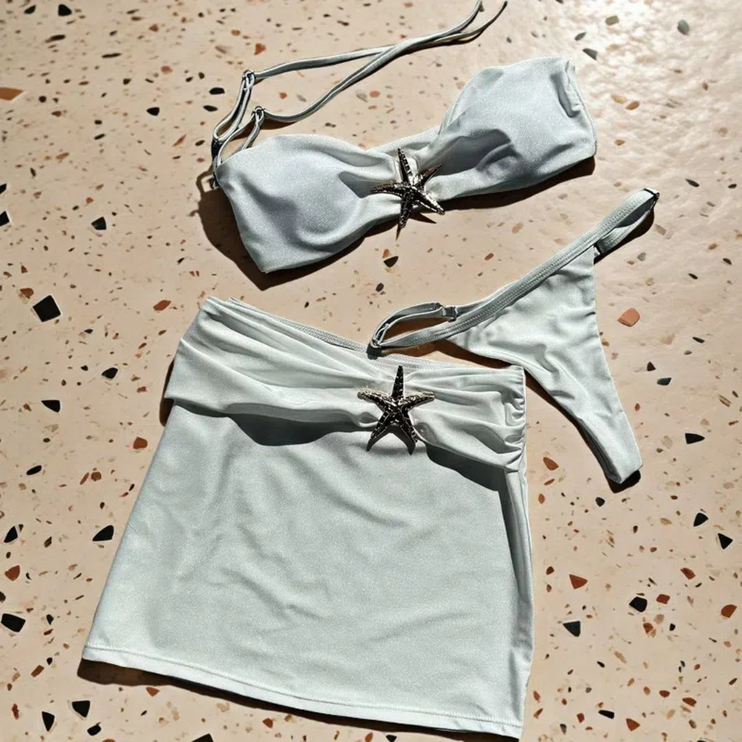 Women’s Split Swimsuit - Solid Color Three-Piece My Store  27.99