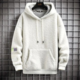 Cozy Sherpa Fleece Hoodie with Utility Patch Detail My Store  35.48