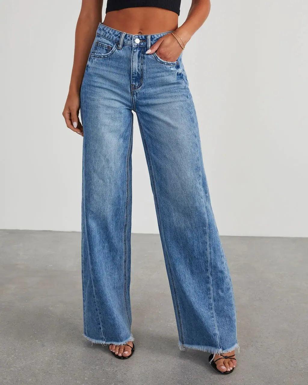 Loose Wide leg Denim Jeans - MRC STORE