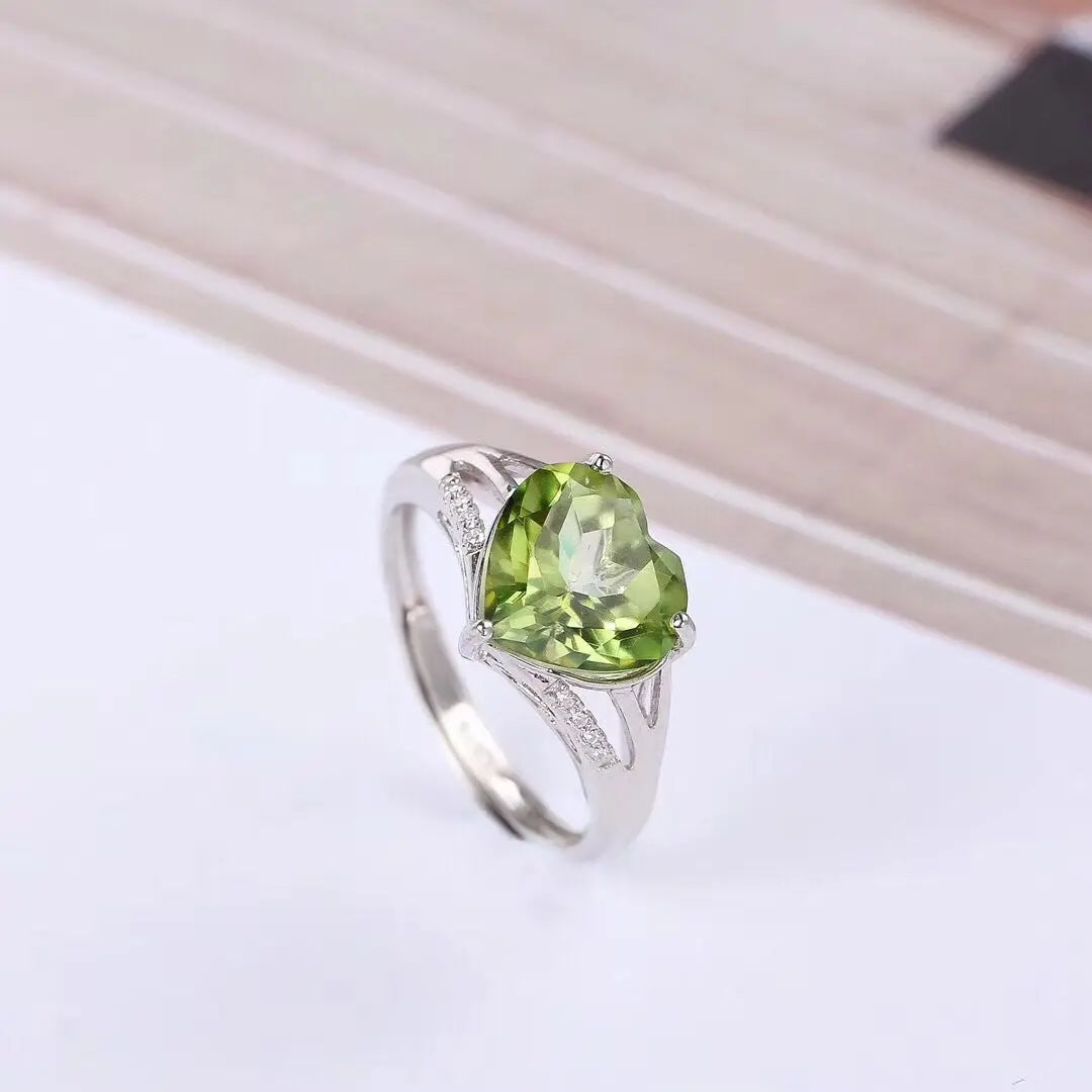 Peridot Heart Shaped Ladies Ring My Store 