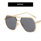 Men’s UV Sunglasses - Double Beam Gold Gray My Store  14.95
