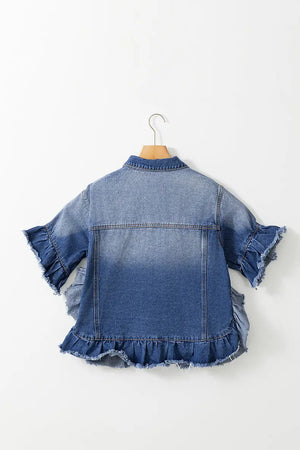 Ruffled Denim Jacket My Store 