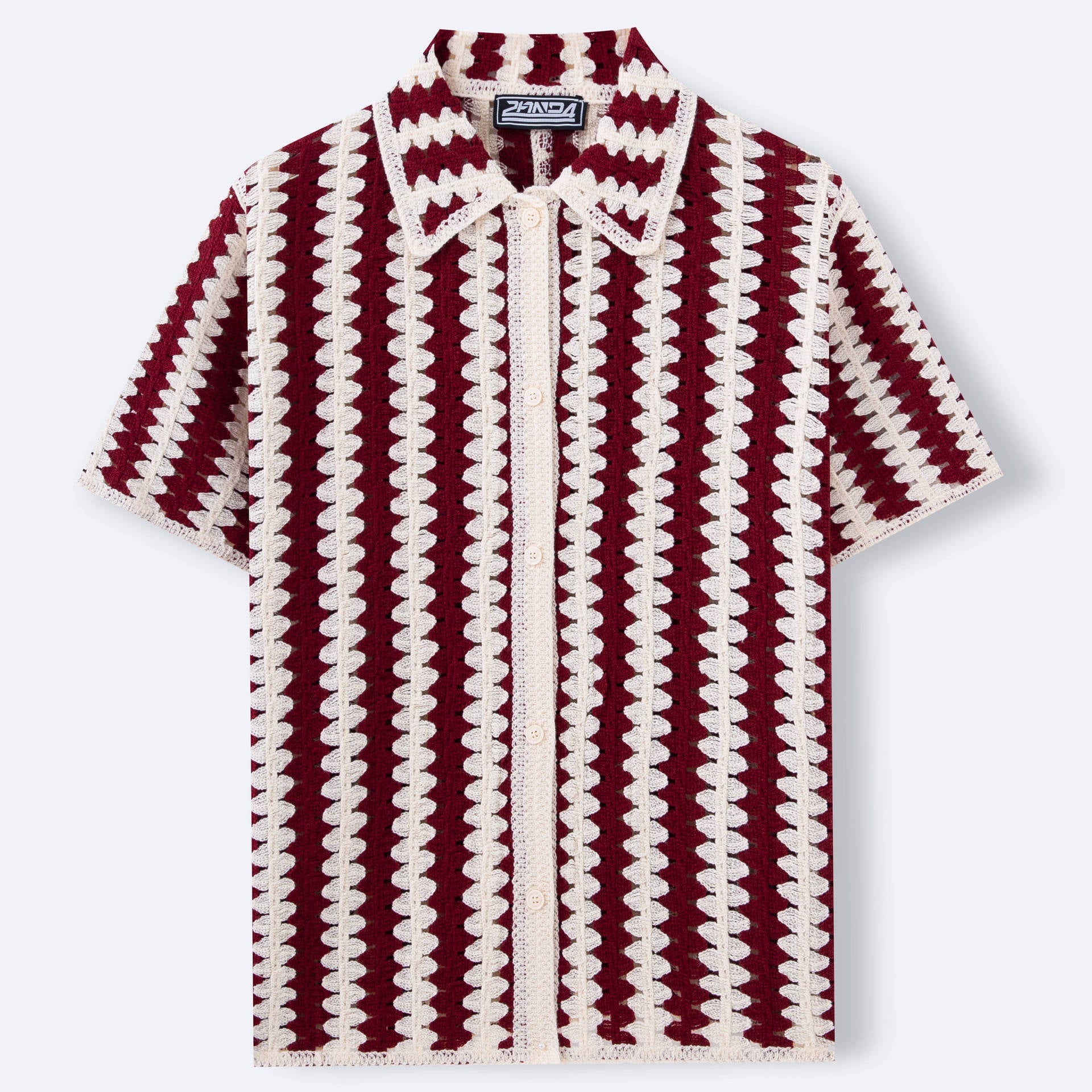 Men’s Knitwear Shirt - Vintage Stripe Hollow My Store 