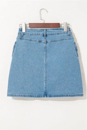 Women’s High Waist Denim Skirt - Trendy A-Line My Store 