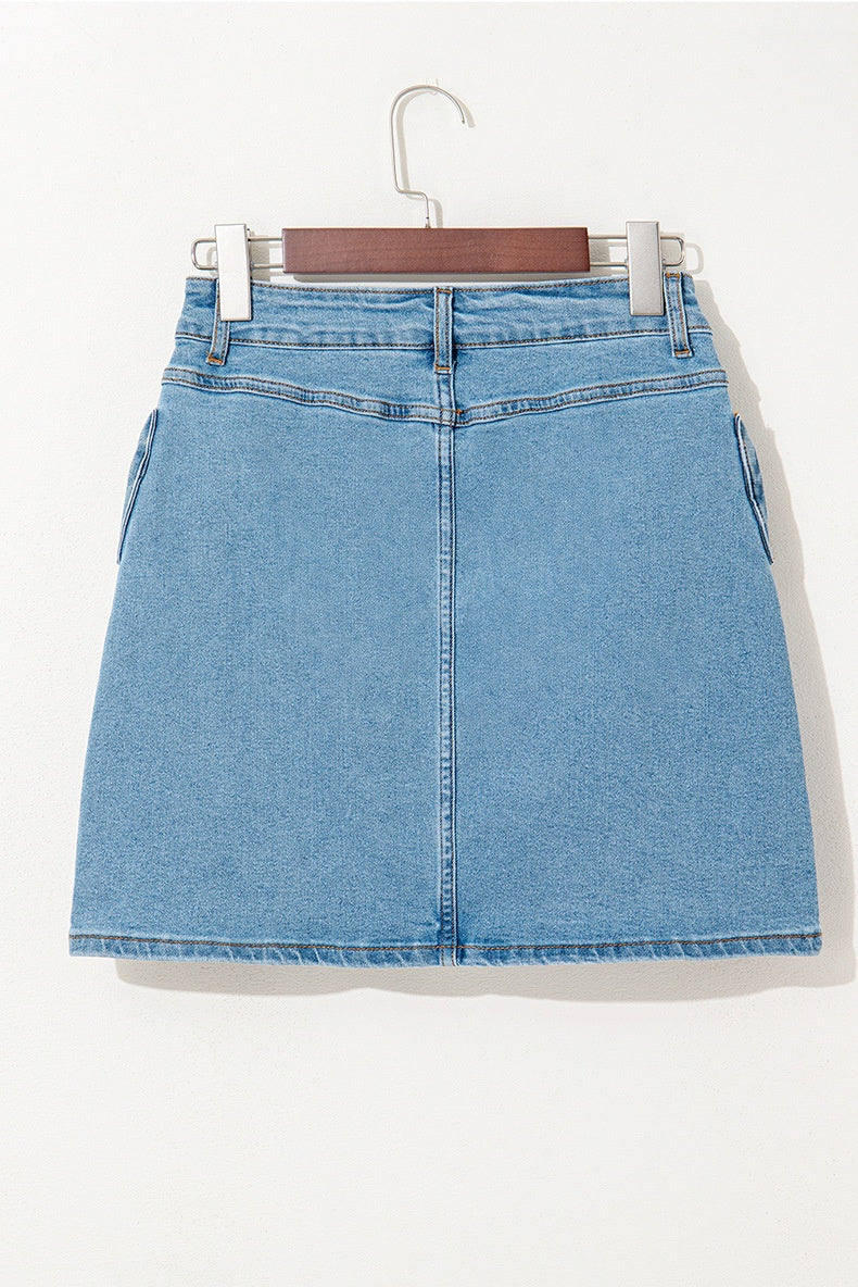Women’s High Waist Denim Skirt - Trendy A-Line My Store 