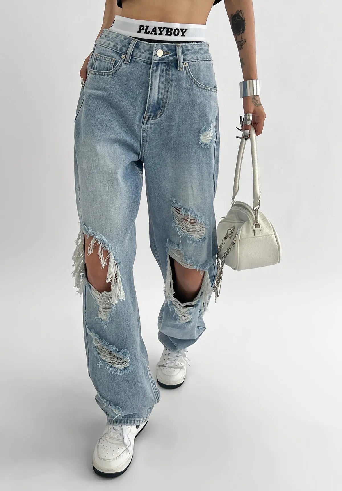 Light Blue Ripped jeans My Store 