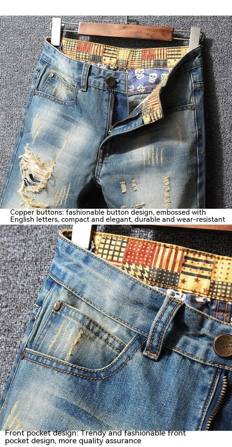 Hong Kong Style Ripped Jeans - MRC STORE