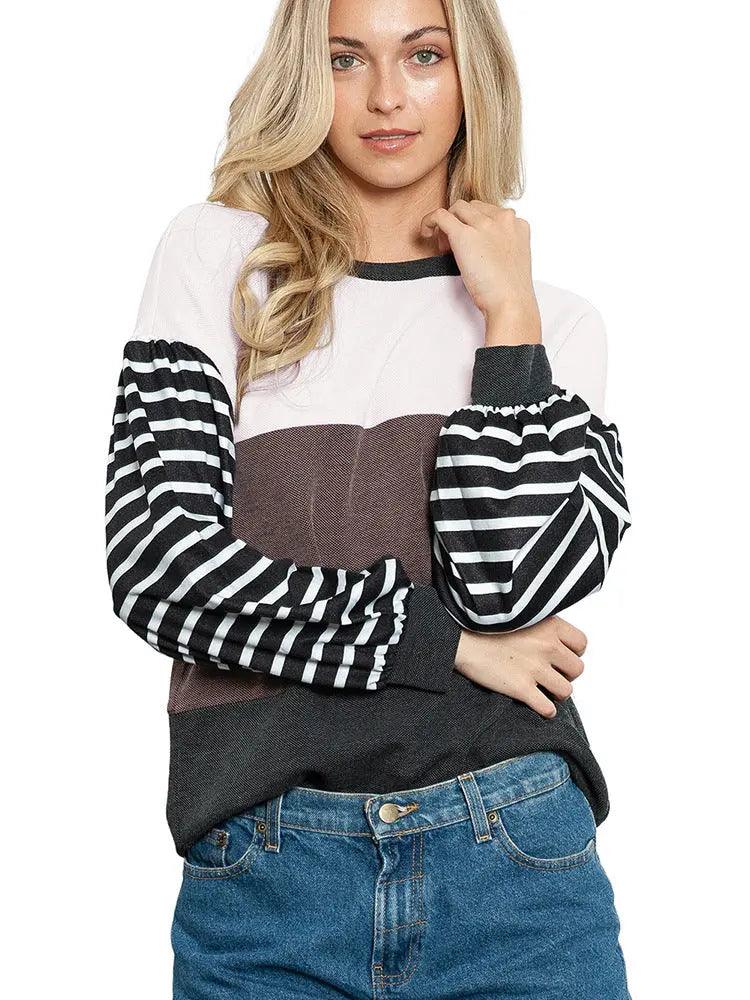 Striped Splicing Knit sweater - MRC STORE