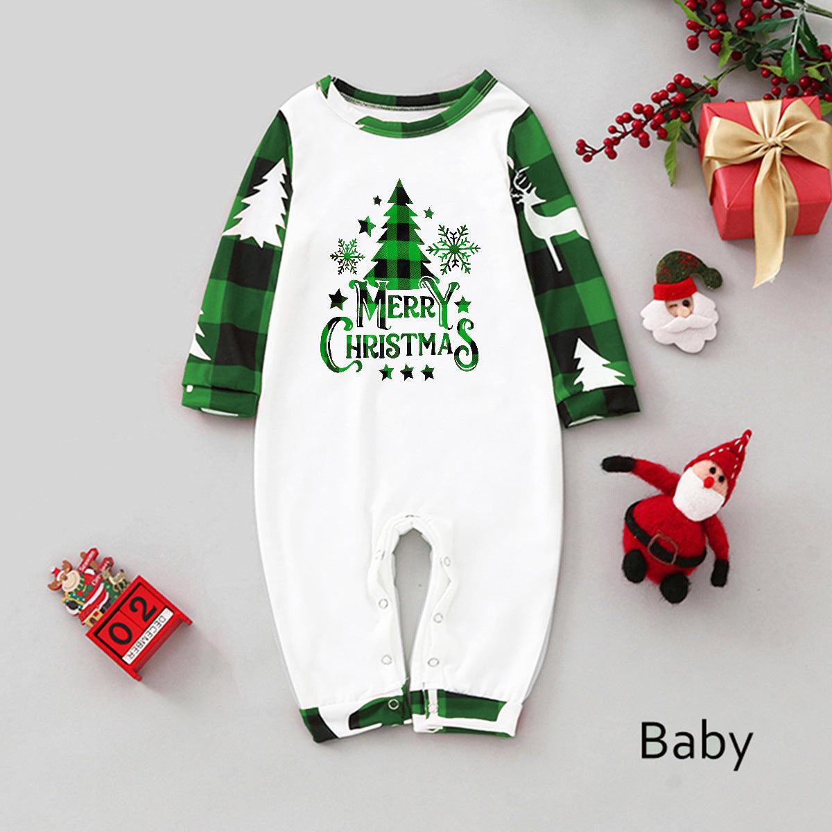 Festive Plaid Stitching Christmas Parent-Child Leisure Wear Set – Cozy Family Homewear My Store 