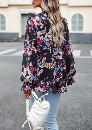 Chic Floral V-Neck Blouse My Store 