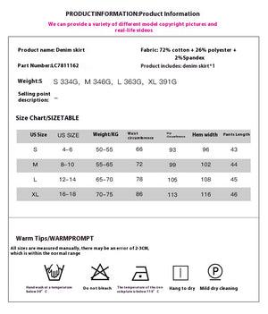 Women’s High Waist Denim Skirt - Trendy A-Line My Store 