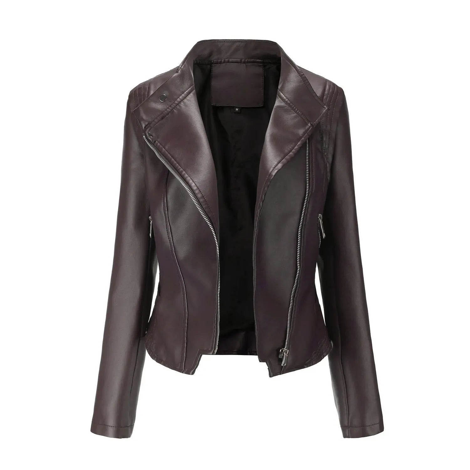 Slim Fit PU Leather Coat My Store 