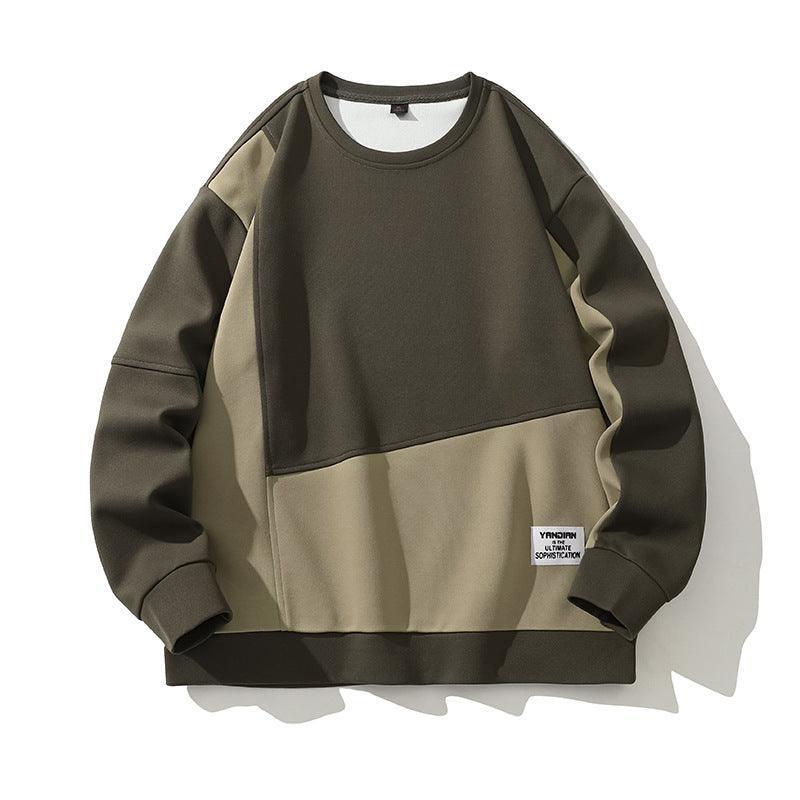 Composite Stitching Contrast Color Sweatshirt - MRC STORE