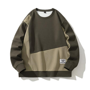 Composite Stitching Contrast Color Sweatshirt - MRC STORE