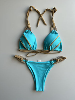 Women’s Lace-Up Bikini - Solid Color Swimsuit My Store  26.49