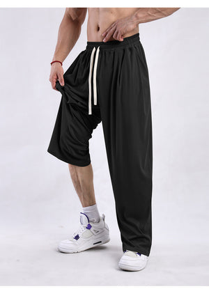 Men’s Wide-Leg Pants - Draping Casual Trousers My Store 