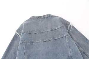 Detachable Trendy Letter Embroidery Denim Coat My Store 