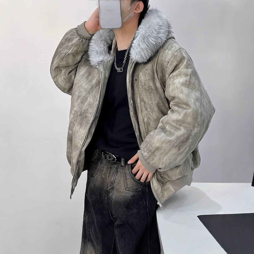 Hooded Large Fur Collar Cotton-Padded Coat MRC STORE 