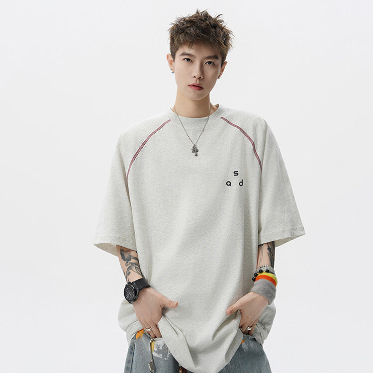 Men’s Cotton T-Shirt - Letter Print Short Sleeve My Store 