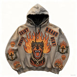 Retro Print Loose Fit Hoodie MRC STORE  70.37