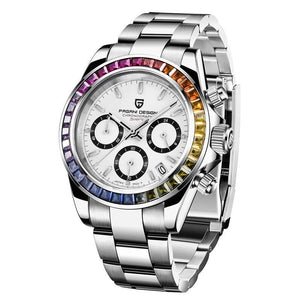 Pagani PD-1644 Multifunctional Stainless Steel Quartz Watch with Colorful Crystals - Fashionable & Waterproof My Store  101.89