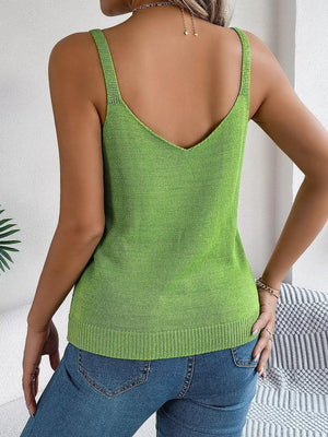 V-Neck Metal Buckle Sweater - MRC STORE