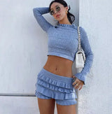 Ruffled Knitted Shorts My Store  42.99