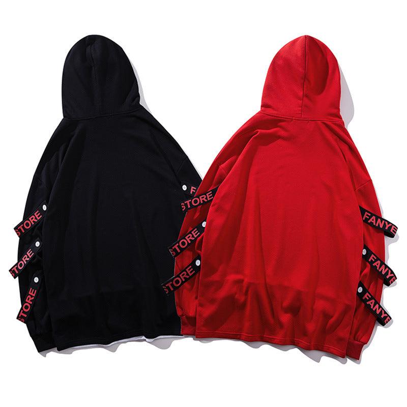 Two-Piece Hooded Sweater with Ribbon Belt – Unisex Youth Fashion My Store 