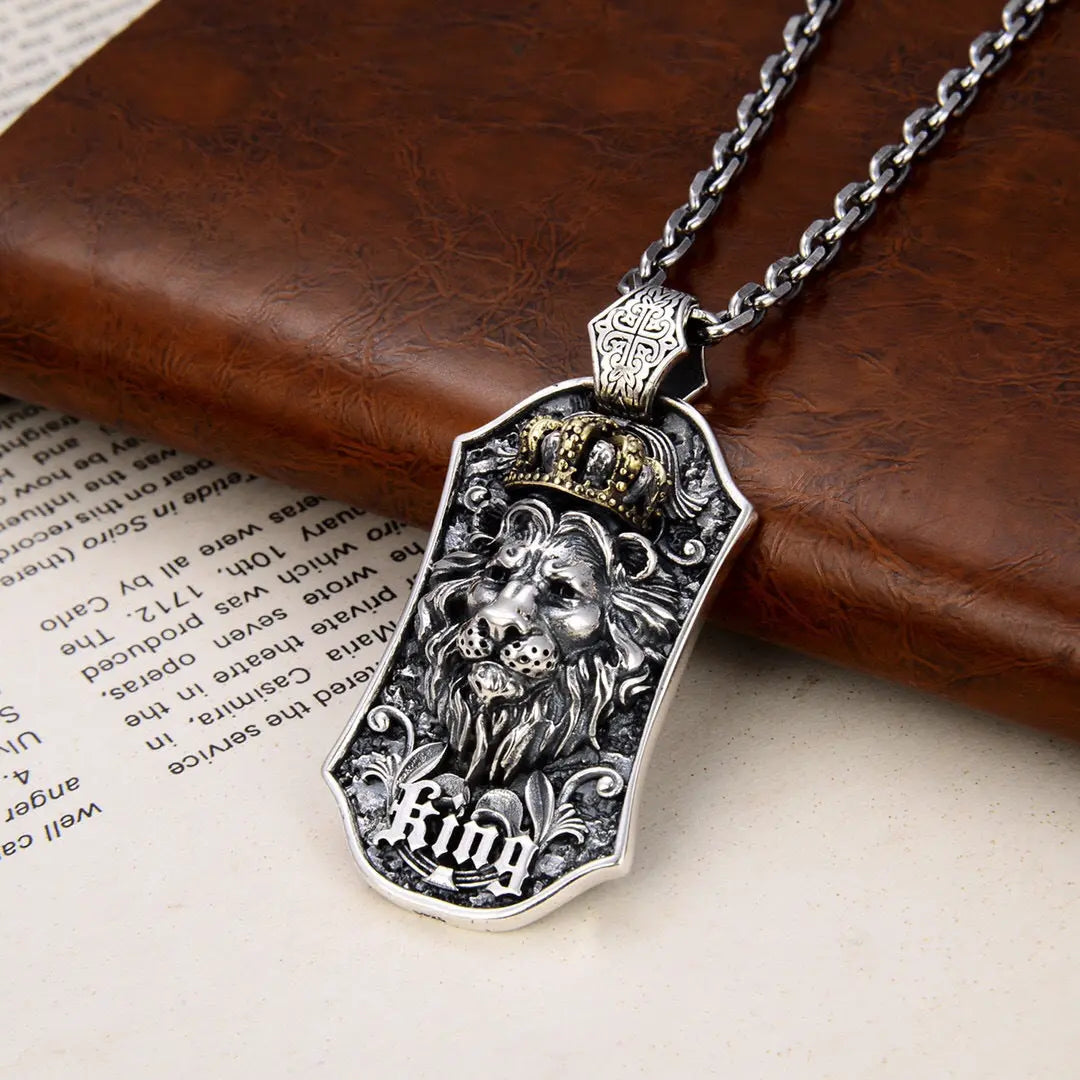 Majestic S925 Sterling Silver Lion King Pendant Necklace My Store  60.85