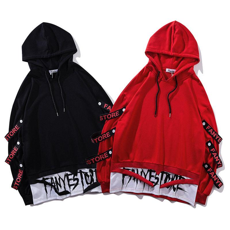 Two-Piece Hooded Sweater with Ribbon Belt – Unisex Youth Fashion My Store 