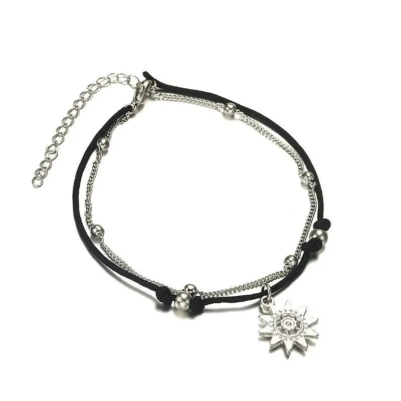 Sun Pendant Silver Anklet My Store 