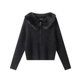 Slim-Fit Solid Color Knit Sweater Cardigan