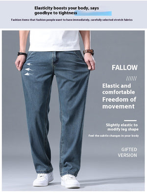 Men’s Lyocell Jeans - Loose Straight Casual My Store 