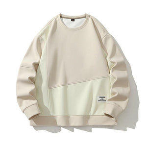 Composite Stitching Contrast Color Sweatshirt - MRC STORE