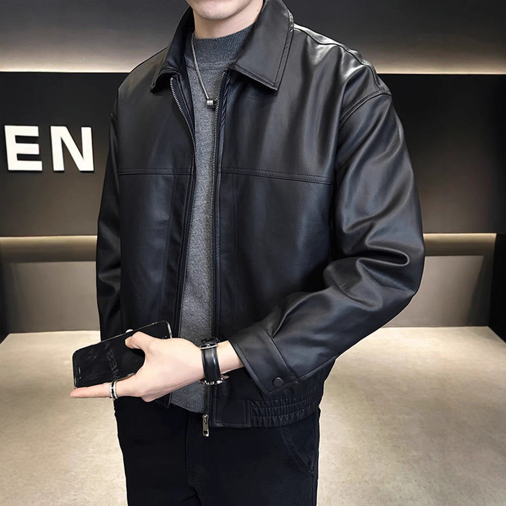 Men's Retro Leather Motorcycle Coat MRC Store 