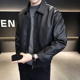 Men's Retro Leather Motorcycle Coat MRC Store 