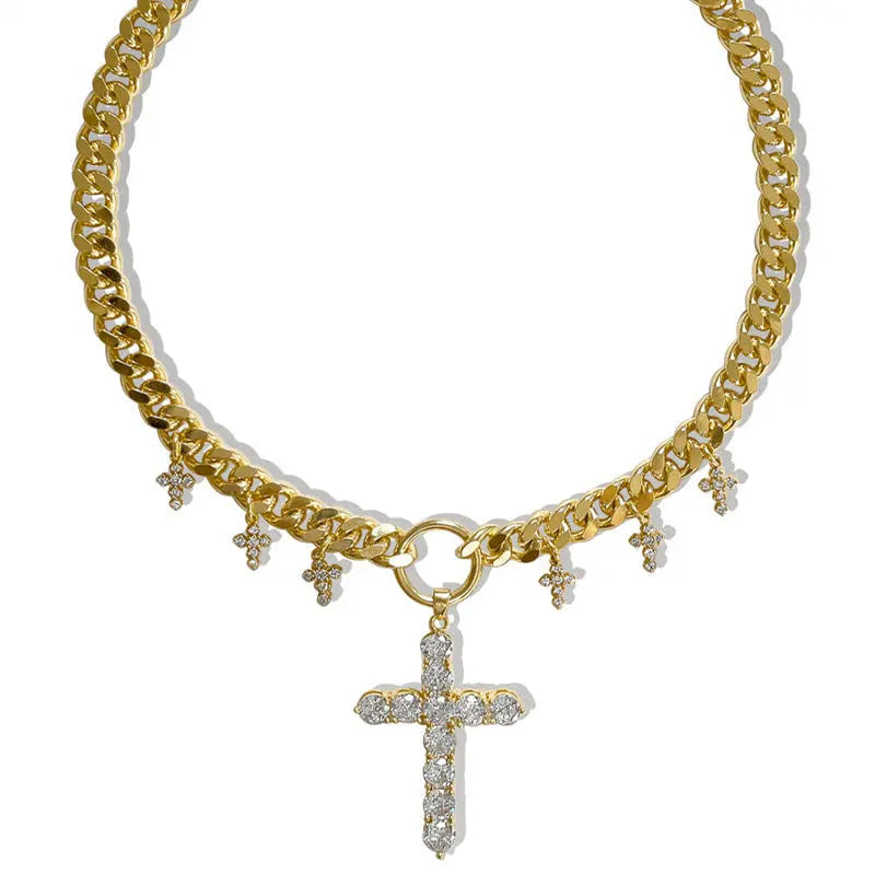 Vintage Diamond Cross Necklace My Store 