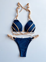 Women’s Lace-Up Bikini - Solid Color Swimsuit My Store  26.49