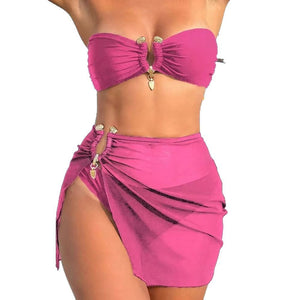 Women’s Bikini Three-Piece - Backless Swimsuit My Store 