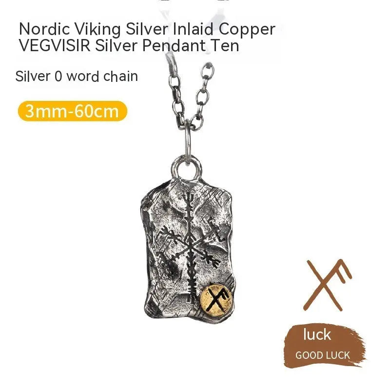 Viking Compass Silver Necklace My Store  65.75